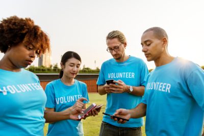 Volunteers collaborating