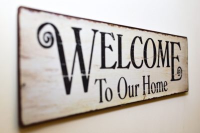 welcome home sign