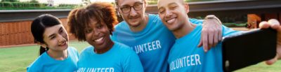 volunteers taking a selfie