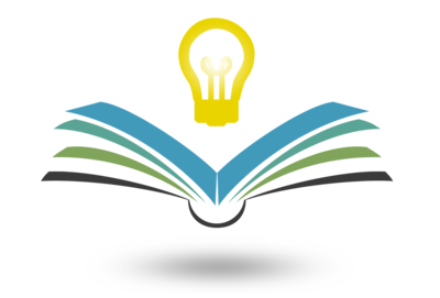 Graphic of an open book with lightbulb above it