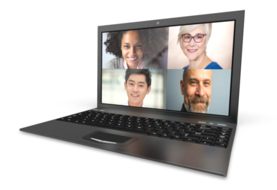 laptop with four faces