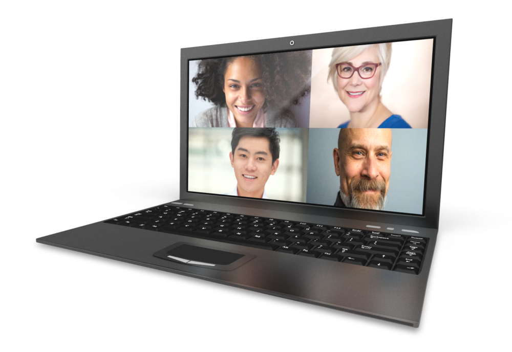laptop with four faces