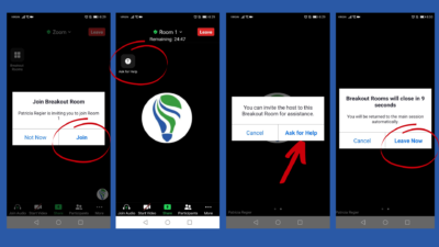 Zoom breakout rooms options on your phone