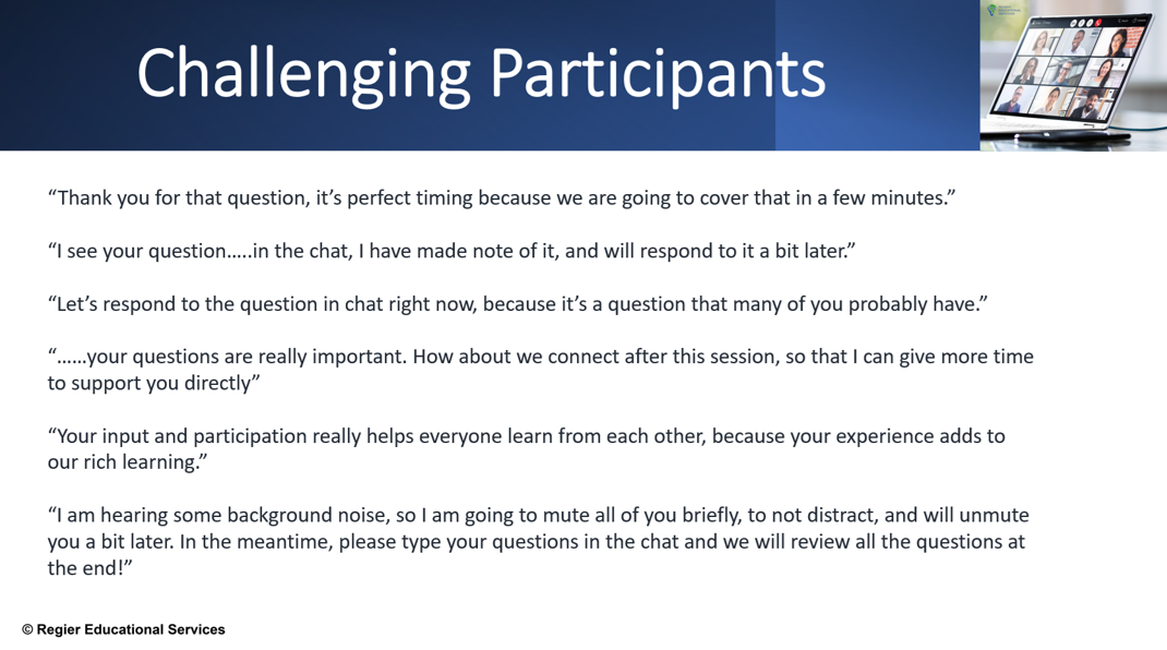 challenging participants responses