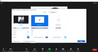 sharing white board zoom