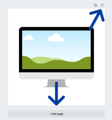 image of Canva page and where you can click to duplicate the page