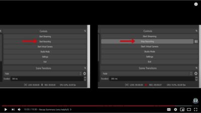 Start Stop Recording in OBS