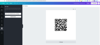 image of QR code created for Regiereducation.com blog page