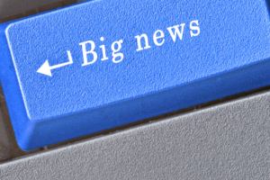 Big News Keyboard key. HOT NEWS & UPDATES!