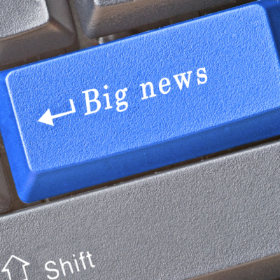 Big News Keyboard key. HOT NEWS & UPDATES!