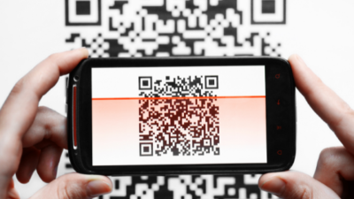 phone scanning QR code