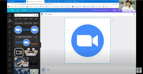 image of creating a Zoom icon in Canva Pro