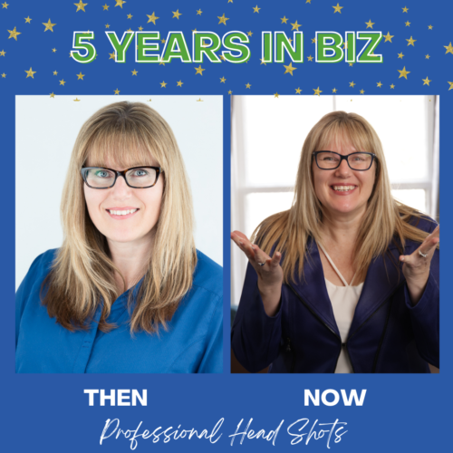 5 years in business then and now headshots for professional photos of Patricia. Ending a chapter and beginning a new one.