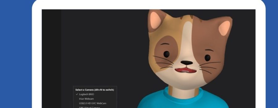 image of a cartoon cat avatar on a computer screen