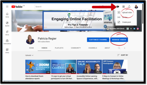 on your photo top right pick your channel and then manage videos