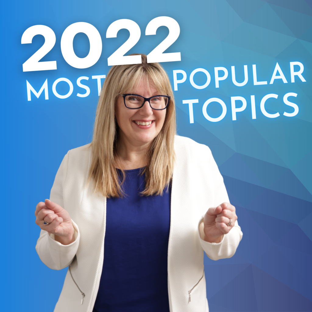 most popular in 2022 with Patricia Regier, blond hair, smiling, in a white jacket and blue top