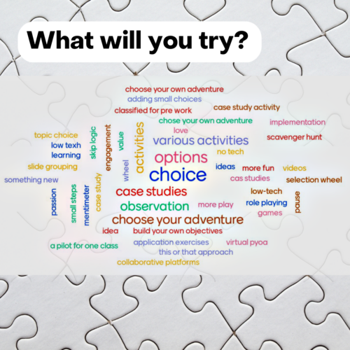 what will you try first participant directed activities word cloud