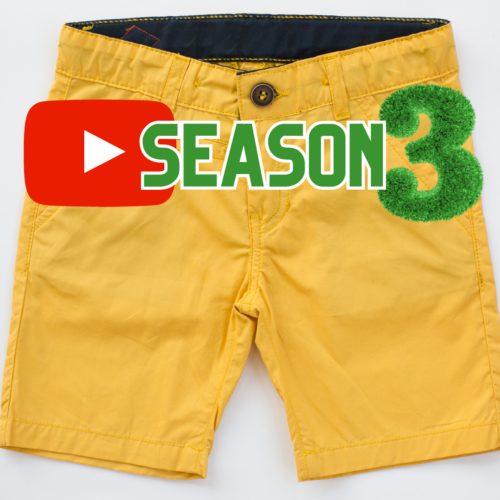 Yellow shorts with the YouTube icon and words Season 3