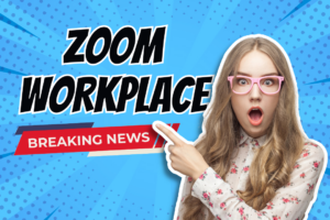 Zoom Workplace Breaking News, Person pointing with a shocked face.