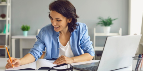 person having an online meeting consultation